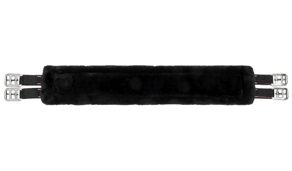 Zdjęcie Start Popręg Cotton FurArtificial z gumami wszechstronny z czarnym futerkiem 
