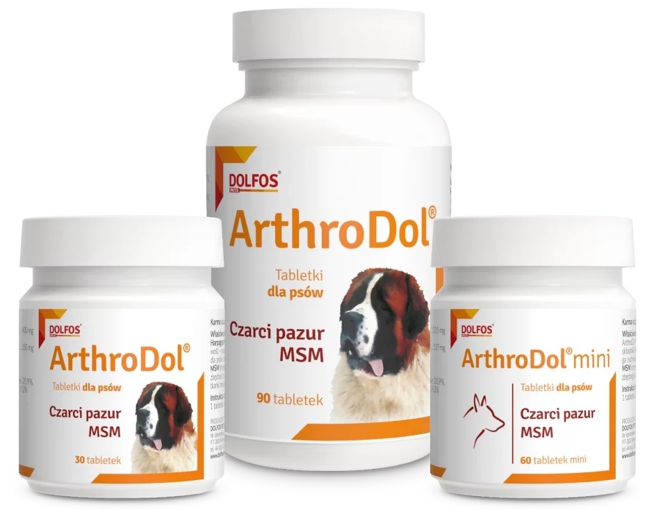 Zdjęcie Dolfos Arthrodol preparat przeciwbólowy Czarci pazur + MSM dla psów 30 tbl.