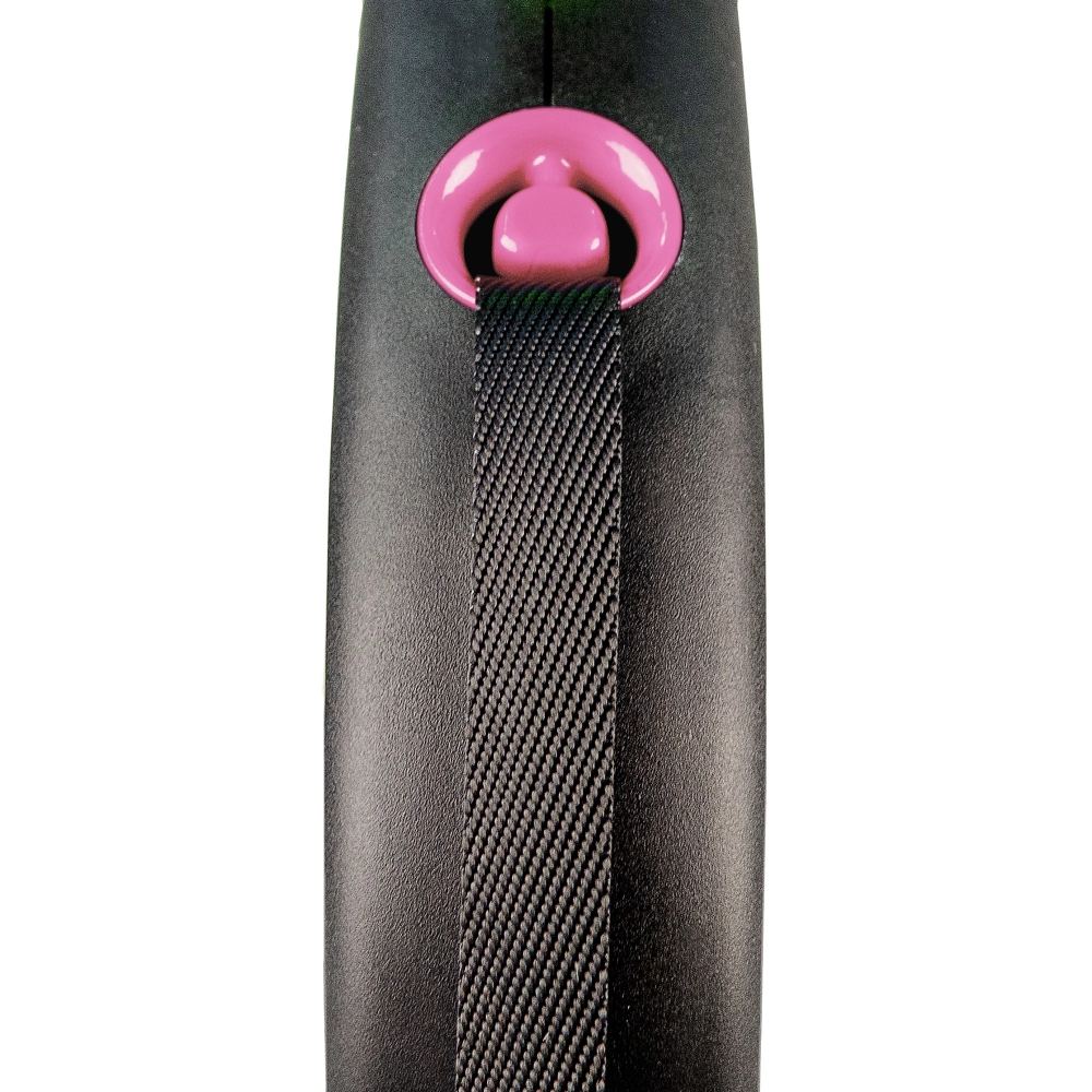 Zdjęcie Flexi Smycz automatyczna Black Design taśma L (do 50kg) różowa dł. 5m