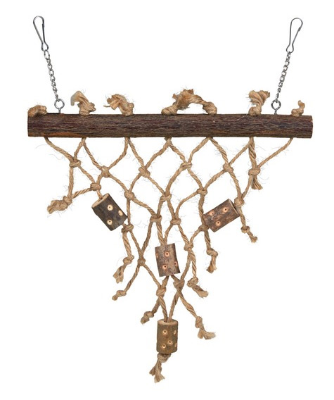 Zdjęcie Trixie Sizalowa lina do wspinaczki z drewienkami trójkątna dla ptaków i gryzoni 27 × 27 cm 