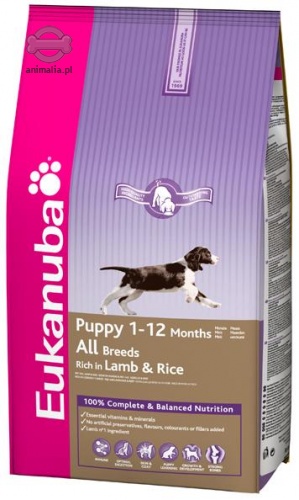 Zdjęcie Eukanuba Puppy All Breeds Lamb & Rice  jagnięcina z ryżem 12kg