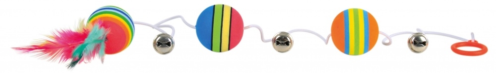 Zdjęcie Trixie Piłki tęczowe z piórkiem na gumce  3.5 cm 