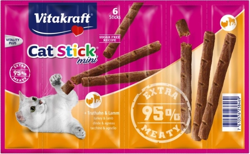 Zdjęcie Vitakraft Cat Stick kabanoski dla kota z indykiem i baraniną 6 szt.