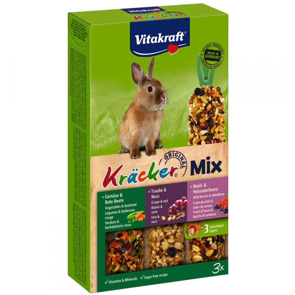 Zdjęcie Vitakraft Kracker Trio-Mix   kolba dla królika (warzywa, orzechy, owoce) 168g