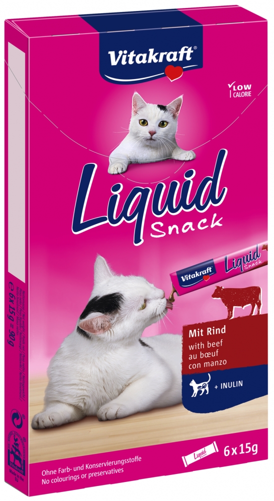Zdjęcie Vitakraft Cat Liquid Snack sos dla kota  wołowina + kocia trawka 6 szt.