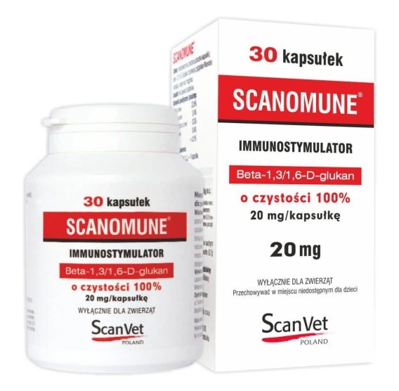 Zdjęcie ScanVet Scanomune 20 mg  preparat zwiększający odporność 30 kaps. 