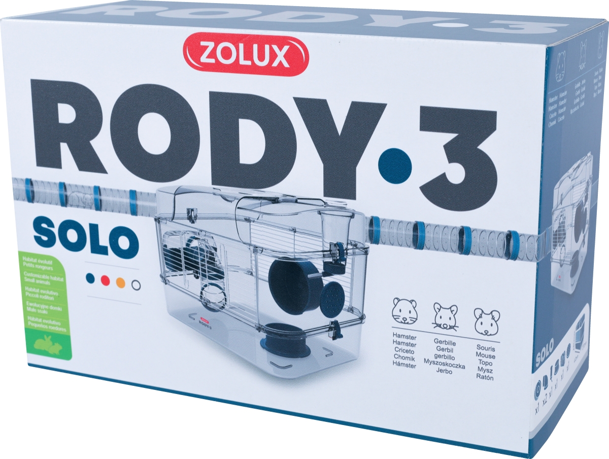 Zdjęcie Zolux Klatka Rody 3 Solo dla małych gryzoni niebieska 41 x 27 x 28 cm