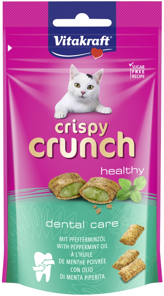 Zdjęcie Vitakraft Cat Crispy Crunch Dental care ciasteczka z nadzieniem miętowym 60g