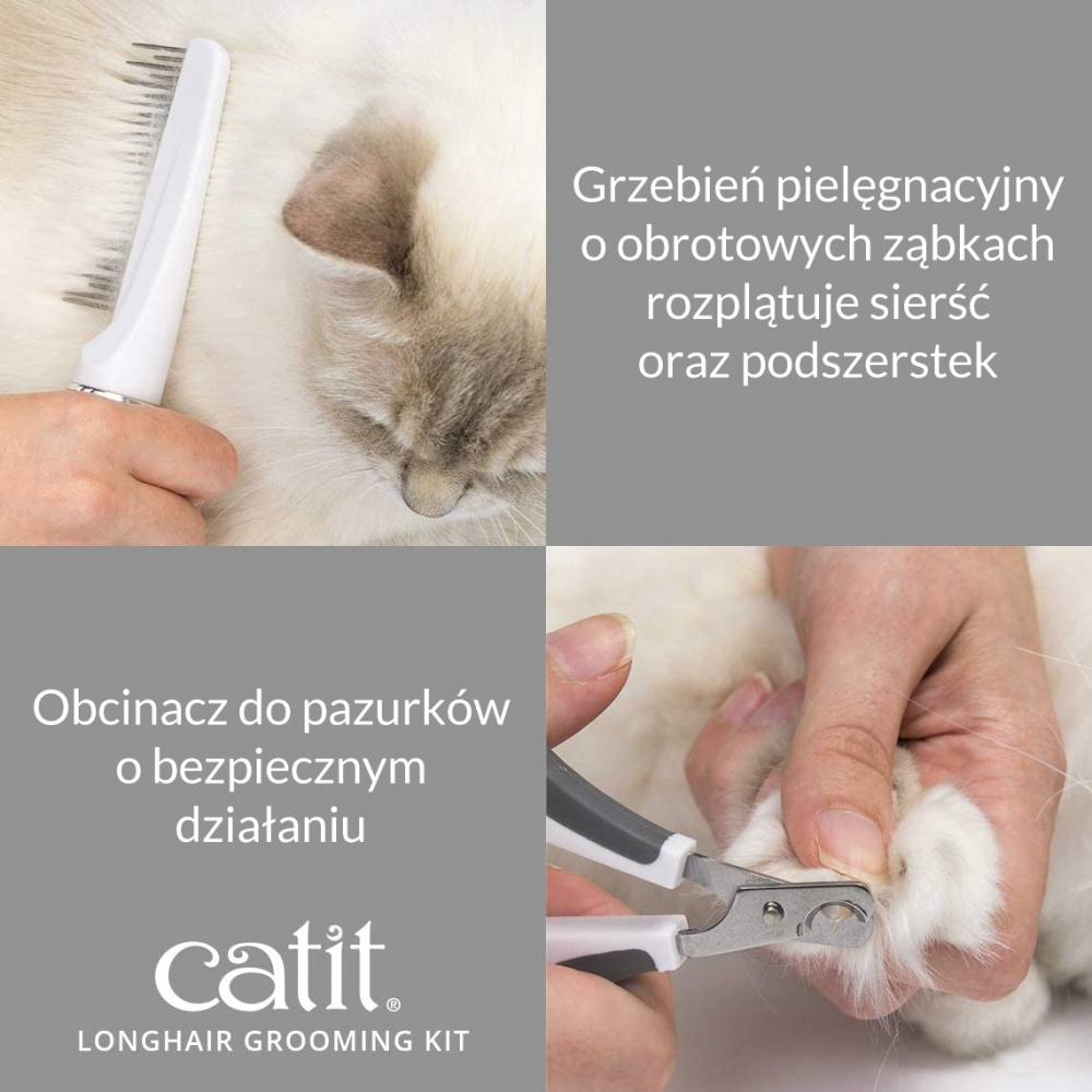 Zdjęcie catit Zestaw do pielęgnacji  dla kotów z długą sierścią 6 sztuk