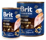Brit  Dog Premium By Nature puszka ryba ze skórą i olejem z łososia 800g