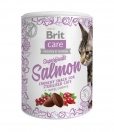 Zdjęcie Brit Cat Snack Superfruits Salmon chrupiące serduszka dla kotów sterylizowanych łosoś, dzika róża i żurawina 100g