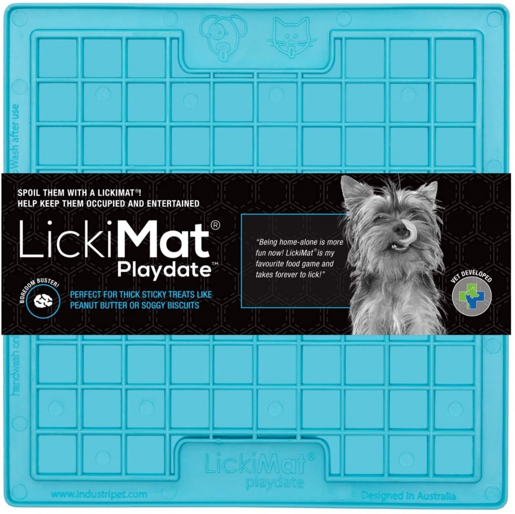 Zdjęcie LickiMat LickiMat Buddy Playdate mata kwadrat  miękki dla psów i kotów turkusowa 20 x 20 cm