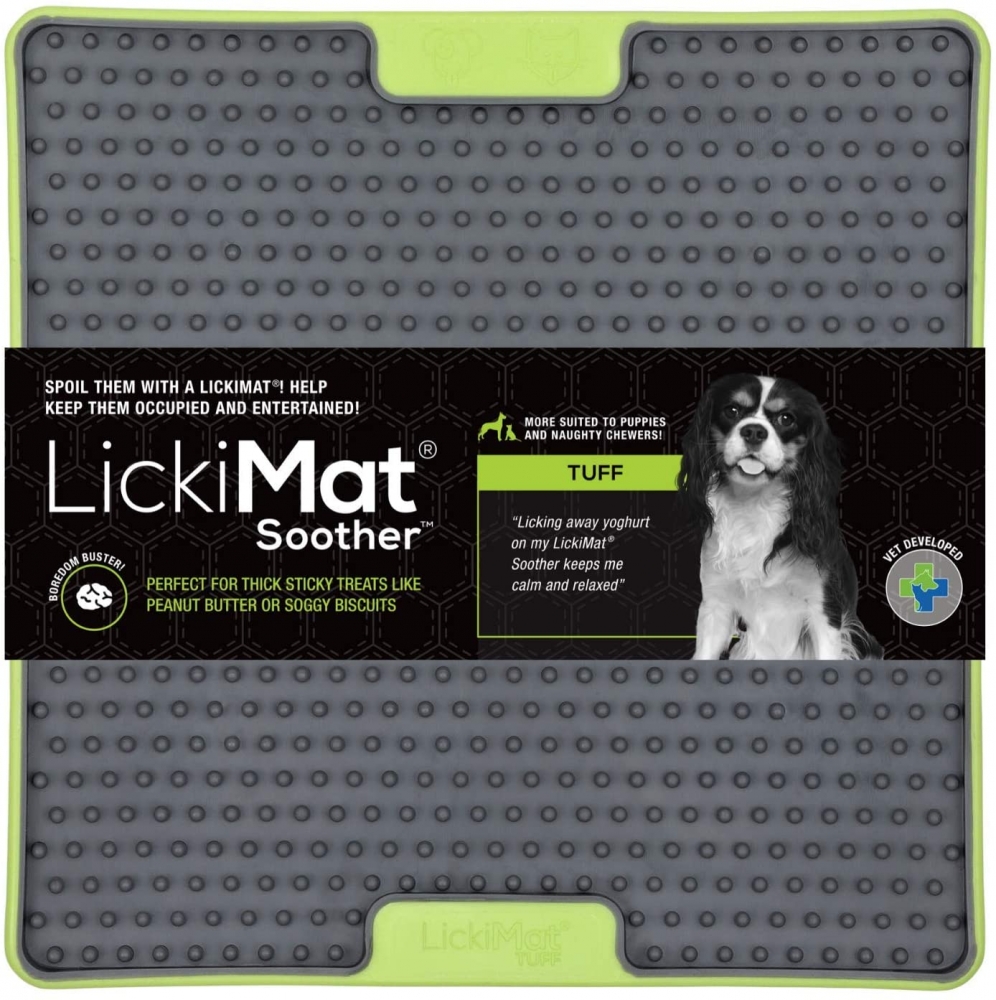 Zdjęcie LickiMat LickiMat Soother Deluxe/Tuff mata krzyżyk twardy dla psów i kotów zielona 20 x 20 cm