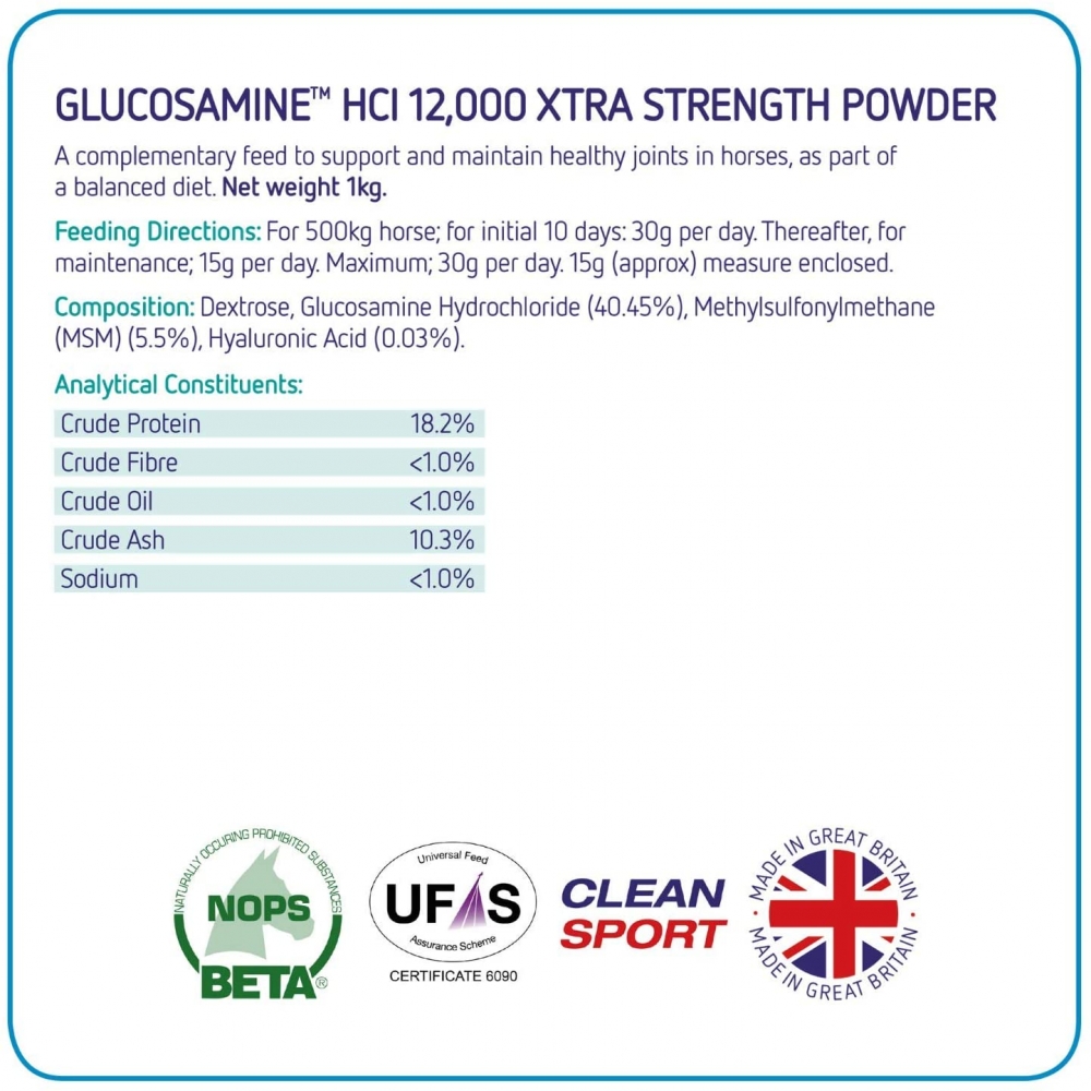 Zdjęcie Equine America Glucosamine 12.000 PLUS MSM + HA Xtra Strength  1kg