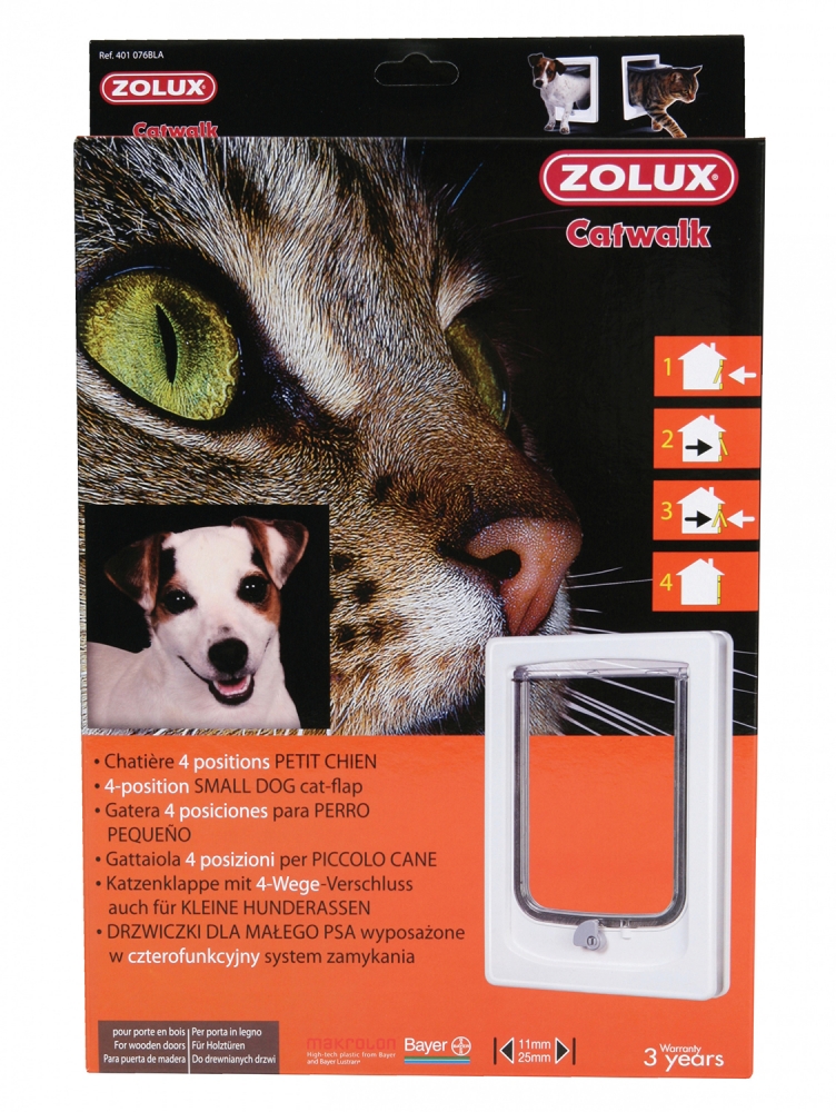 Zdjęcie Zolux Catwalk drzwiczki dla małego psa lub kota  białe, czterofunkcyjne 
