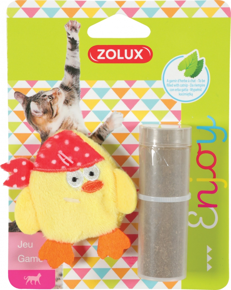 Zdjęcie Zolux Zabawka dla kota Pirat Kurczak z kocimiętką niebieski 7 cm