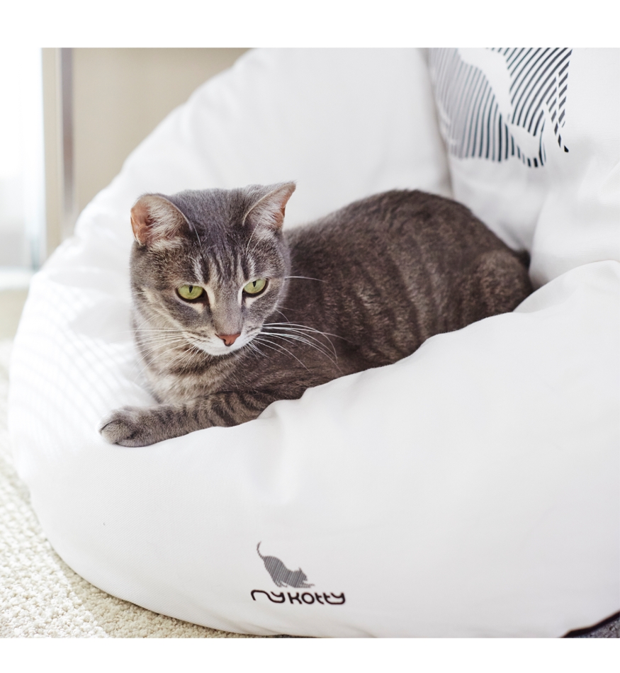 Zdjęcie myKotty Emi legowisko składane dla kota  białe 41 x 60 x 65 cm