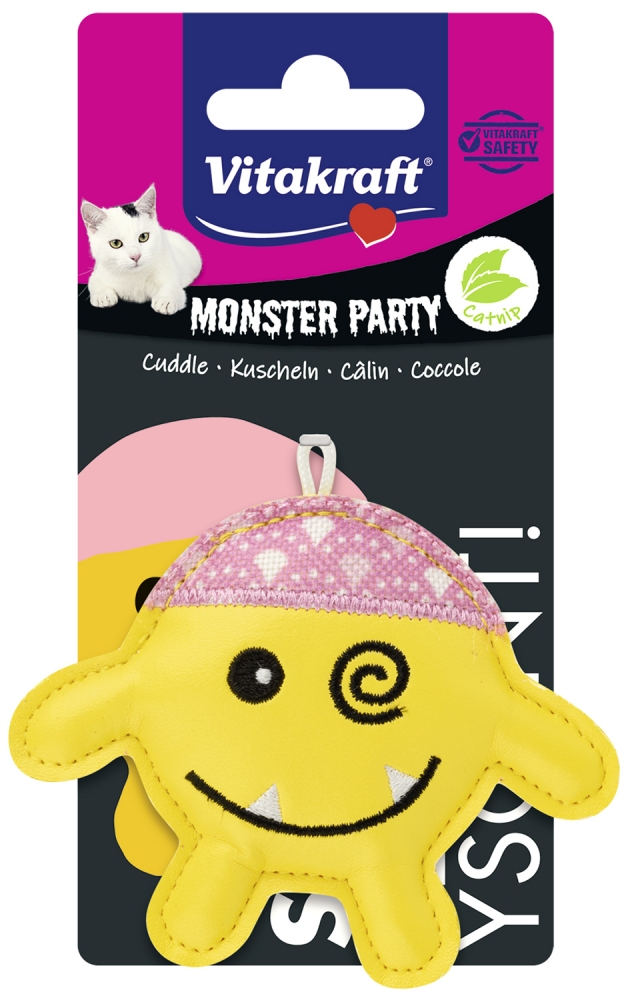 Zdjęcie Vitakraft Monster Party zabawka potwór żółty dla kota   7 x 9 cm