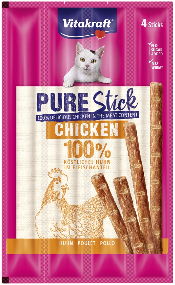 Zdjęcie Vitakraft Pure Stick kabanoski dla kota z kurczakiem 4 szt.