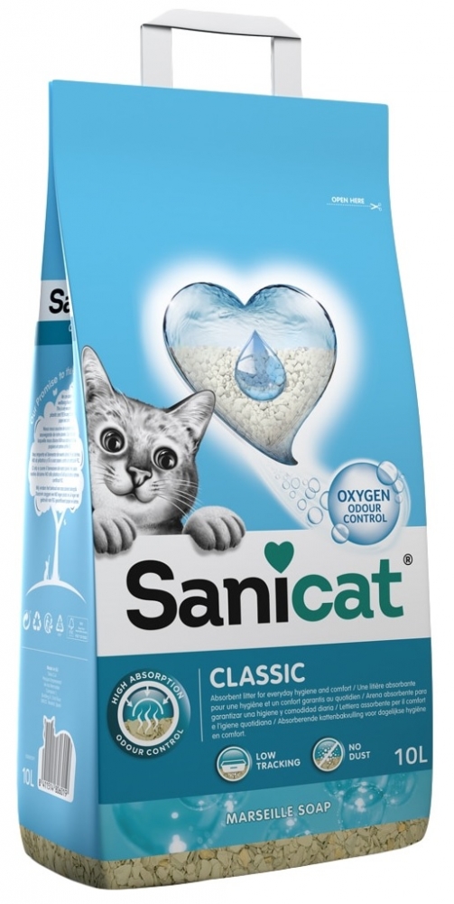 Zdjęcie Sanicat Classic żwirek dla kota Oxygen Odour Control marsylskie mydło 10l