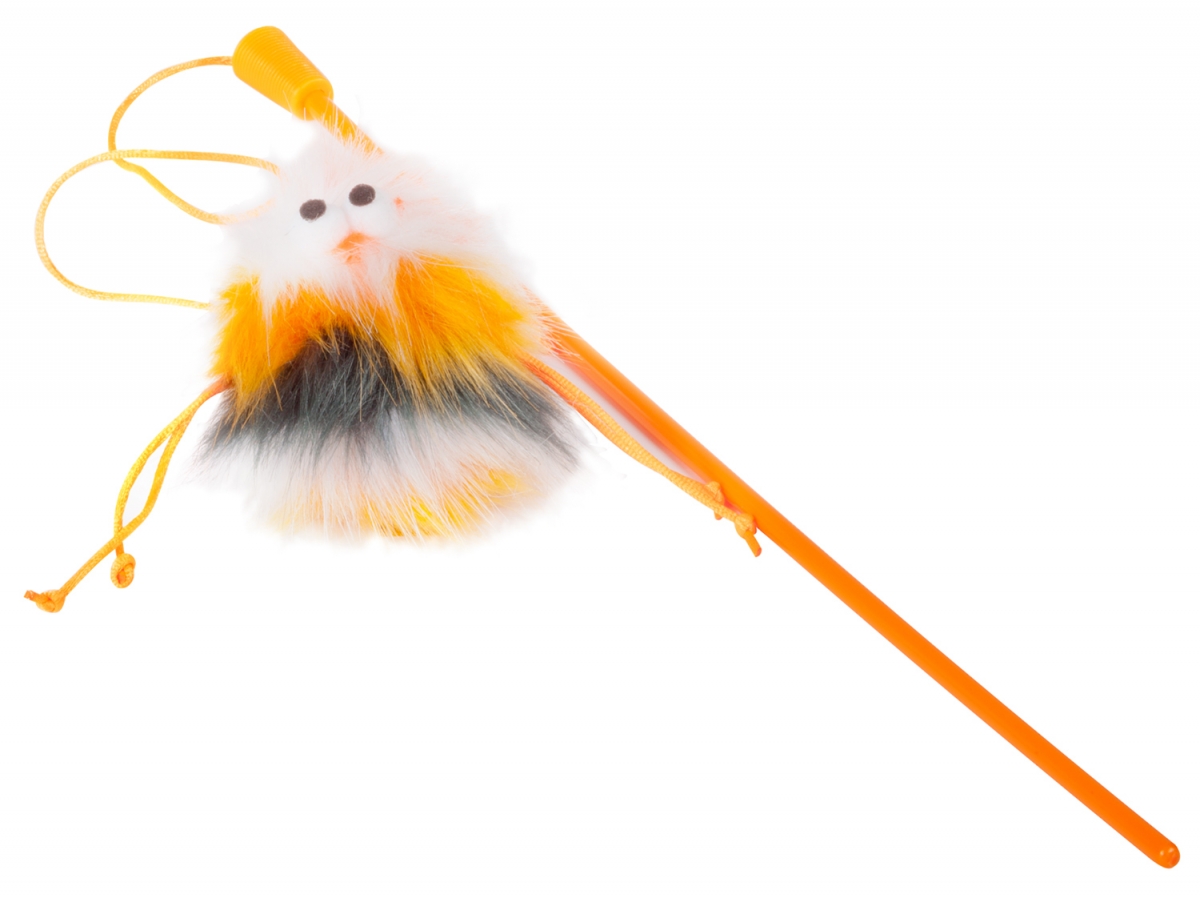 Zdjęcie Dingo Kolorowa wędka dla kota Spike  z miękką zabawką 42 cm