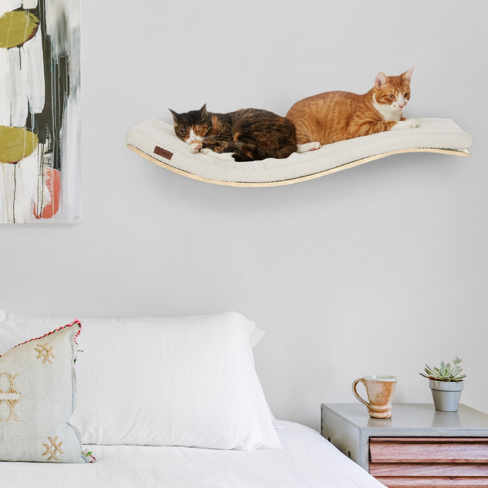Zdjęcie Cosy And Dozy Półka dla kota Chill DeLuxe  Walnut (orzech), kolor Soft White 90 x 41 cm