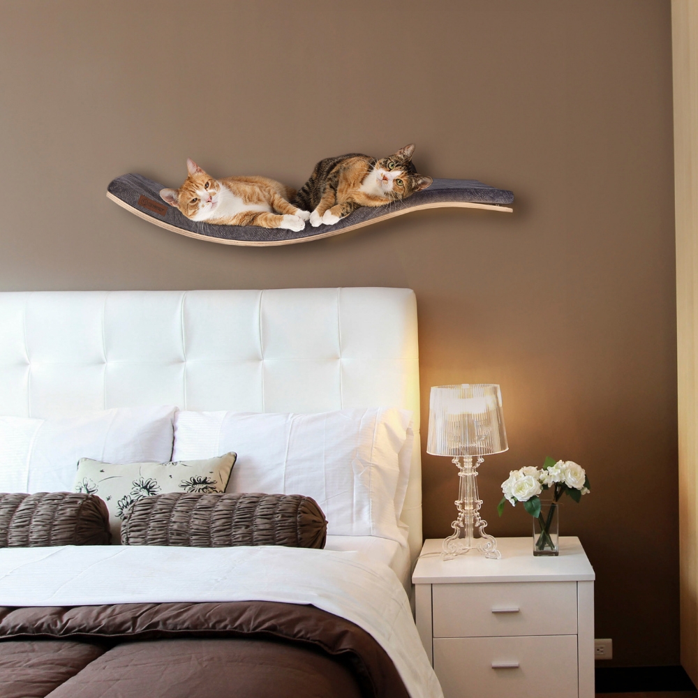 Zdjęcie Cosy And Dozy Półka dla kota Chill DeLuxe  Walnut (orzech), kolor Smooth Dark Grey 90 x 41 cm