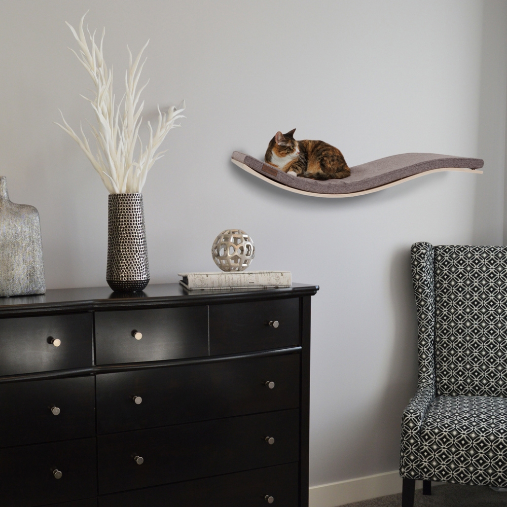 Zdjęcie Cosy And Dozy Półka dla kota Chill DeLuxe  Walnut (orzech), kolor Elegant Rose Grey 90 x 41 cm