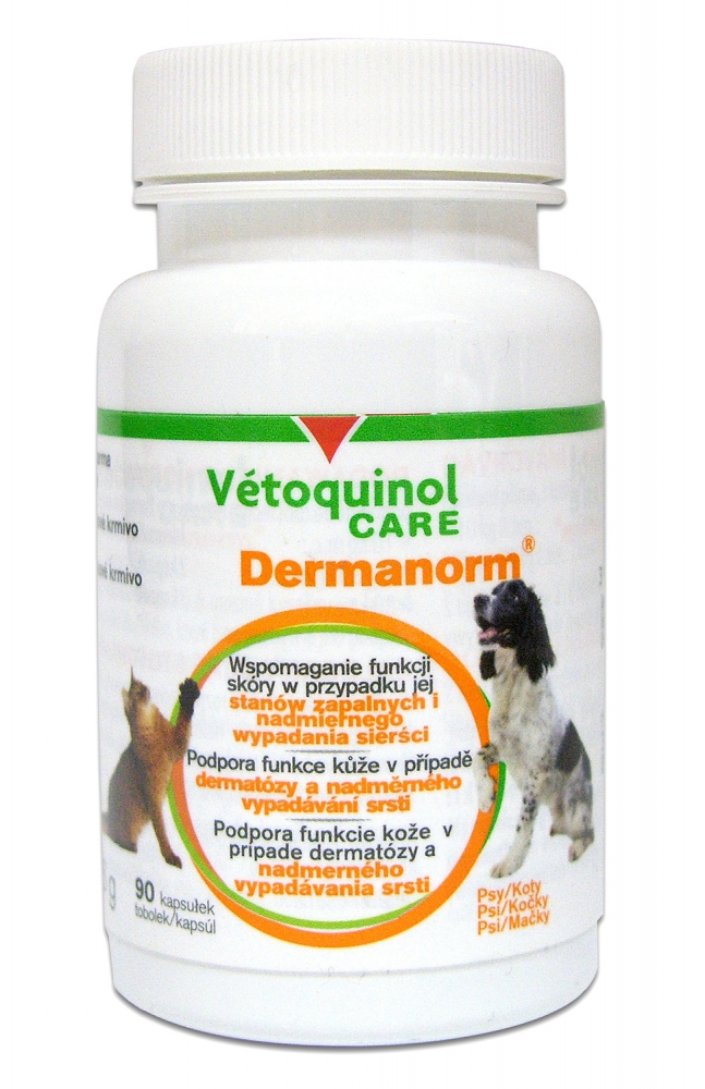 Zdjęcie Vetoquinol Dermanorm VTQ Care  dla zdrowej skóry i okrywy włosowej 90 kaps.