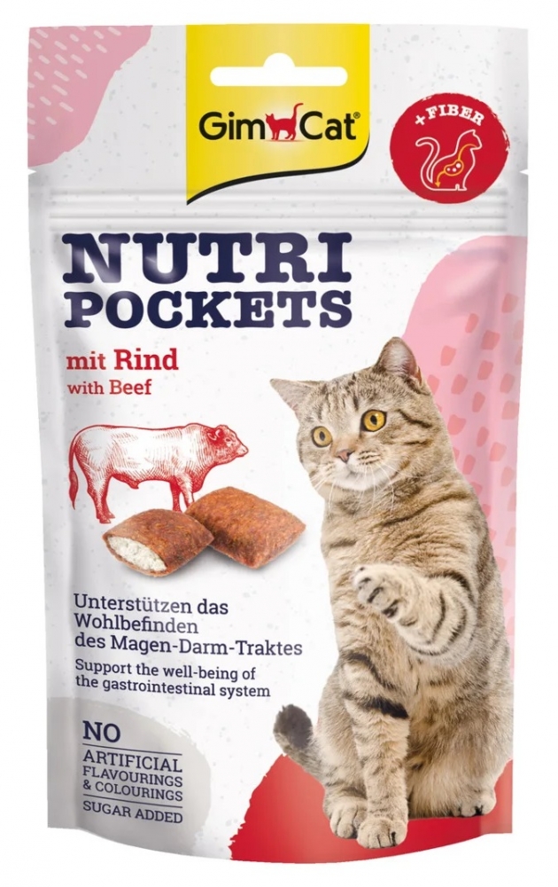 Zdjęcie Gimcat Nutri Pockets przysmaki dla kotów  z wołowiną i słodem 60g
