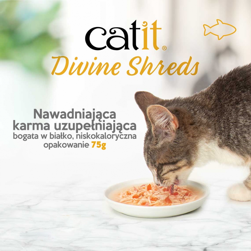 Zdjęcie Catit Divine Shreds przysmak dla kota  tuńczyk, krewetki i dynia 75g
