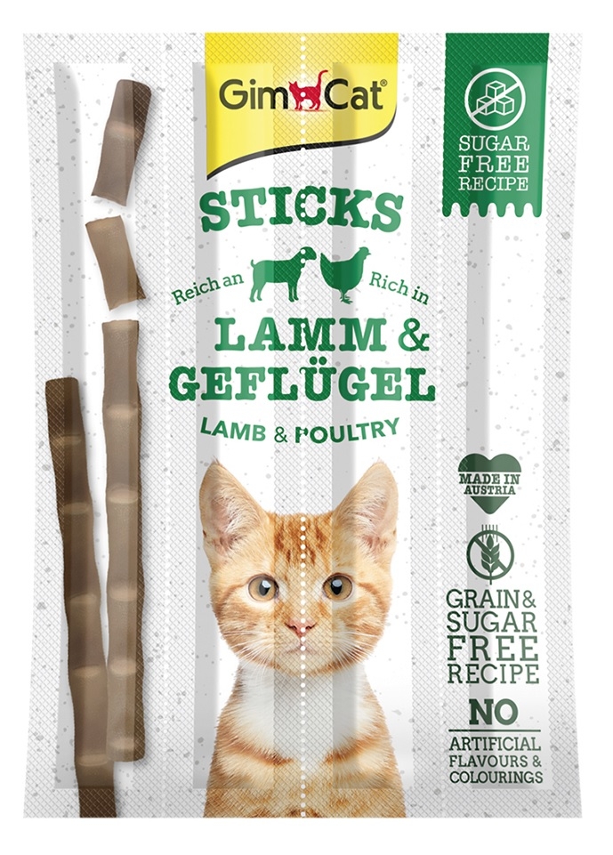 Zdjęcie Gimcat Cat Sticks kabanosy dla kota Grain Free jagnięcina + drób 4 szt.
