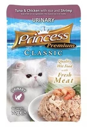 Zdjęcie Princess Premium Cat saszetka Urinary układ moczowy kurczak, tuńczyk, krewetki i ryż 70g
