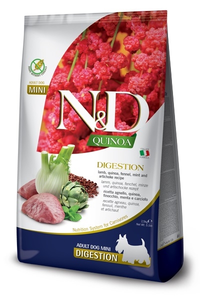 Zdjęcie Farmina N&D Quinoa Dog Adult Mini Digestion Grain Free jagnięcina, quinoa, fenkuł włoski i karczoch 800g