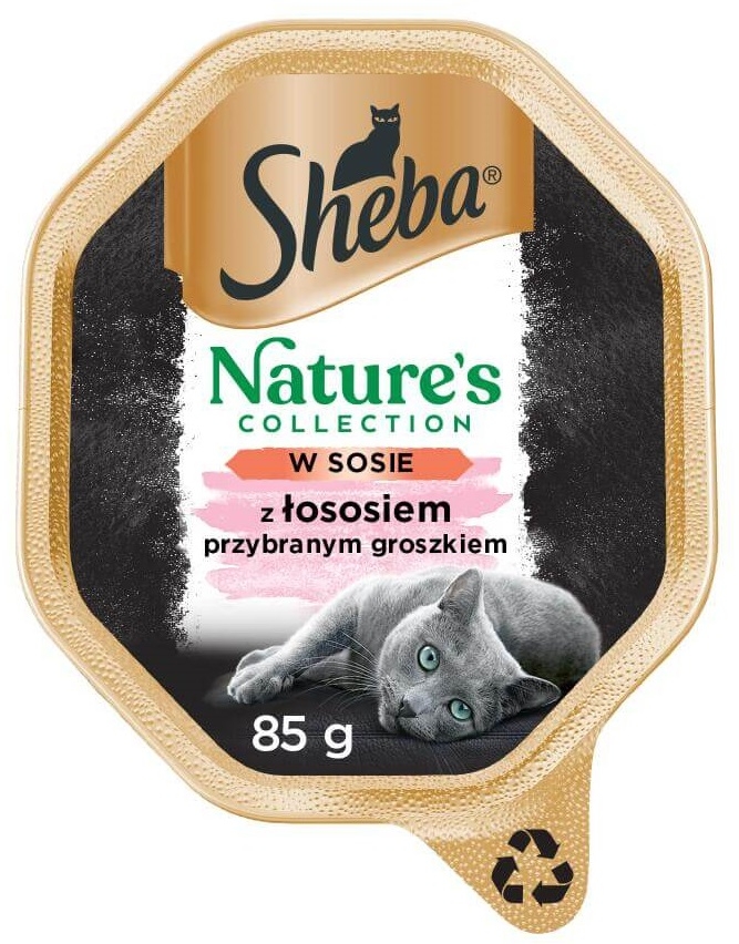 Zdjęcie Sheba Nature's Collection tacka dla kota w sosie z łososiem przybranym groszkiem 85g