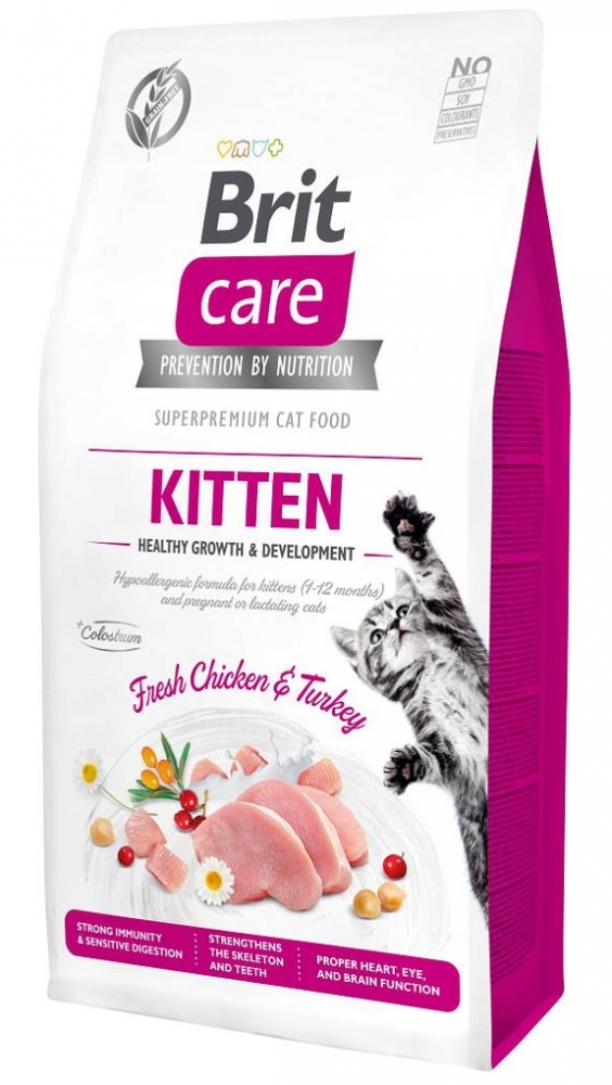 Zdjęcie Brit Care Cat Kitten Healthy Growth Grain Free + POJEMNIK NA KARMĘ GRATIS! 2kg