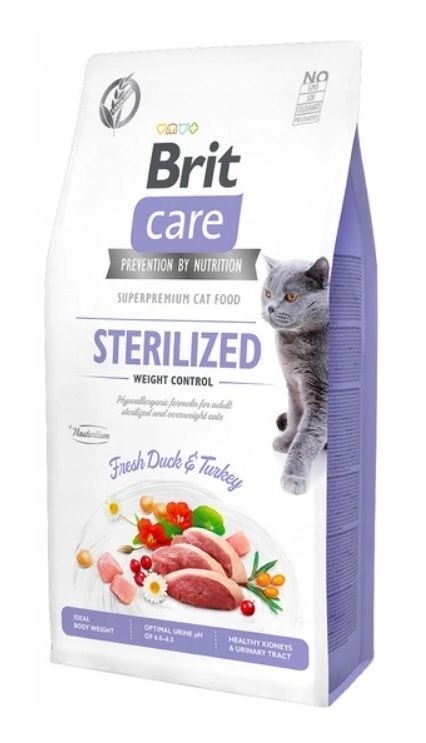 Zdjęcie Brit Care Cat Sterilised Weight Control Grain Free + POJEMNIK NA KARMĘ GRATIS! 2kg