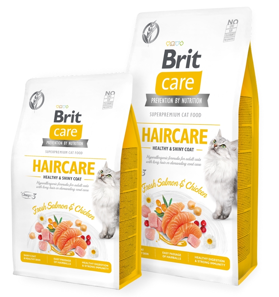 Zdjęcie Brit Care Cat Haircare Healthy & Shiny Grain Free koty długowłose 400g