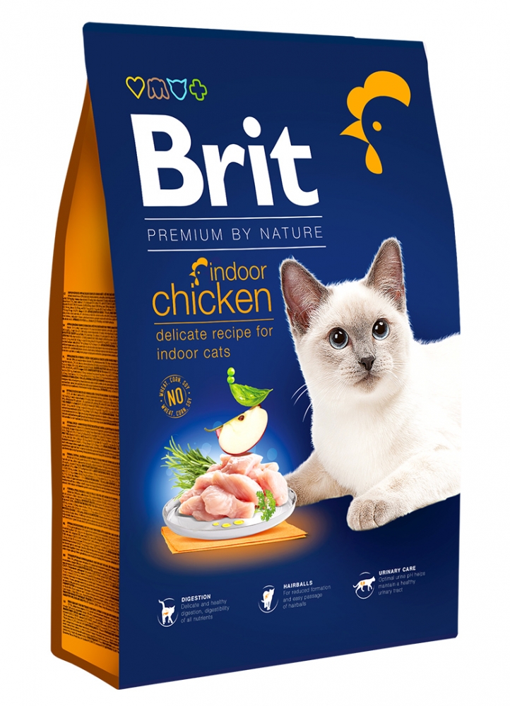 Zdjęcie Brit Premium By Nature Cat Indoor Chicken sucha karma dla dorosłych kotów niewychodzących 300g