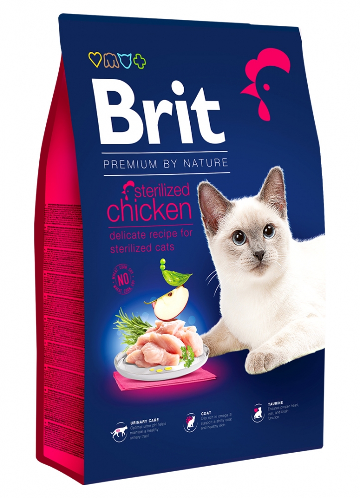 Zdjęcie Brit Premium By Nature Cat Sterilised Chicken sucha karma dla dorosłych kotów sterylizowanych 300g