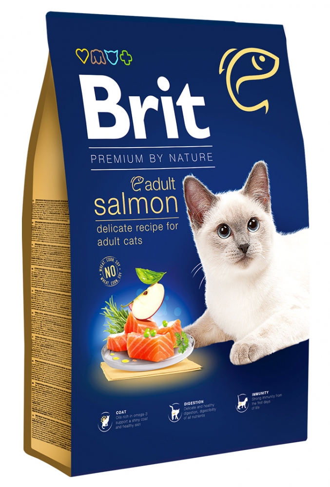 Zdjęcie Brit Premium By Nature Cat Adult Salmon sucha karma dla dorosłych kotów 300g