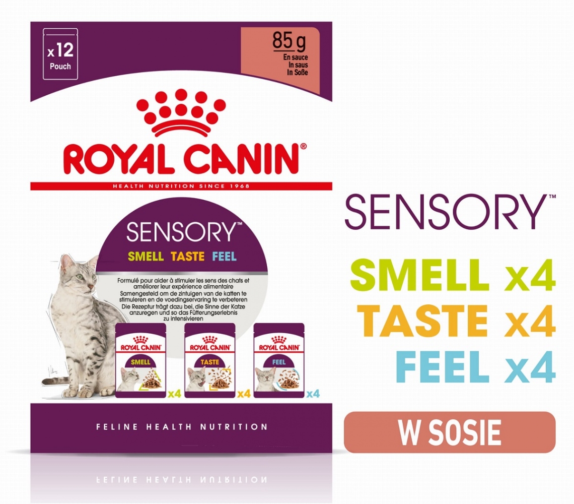 Zdjęcie Royal Canin FHN Saszetka Sensory Multipack Mix w sosie smell, taste, feel 12x85g