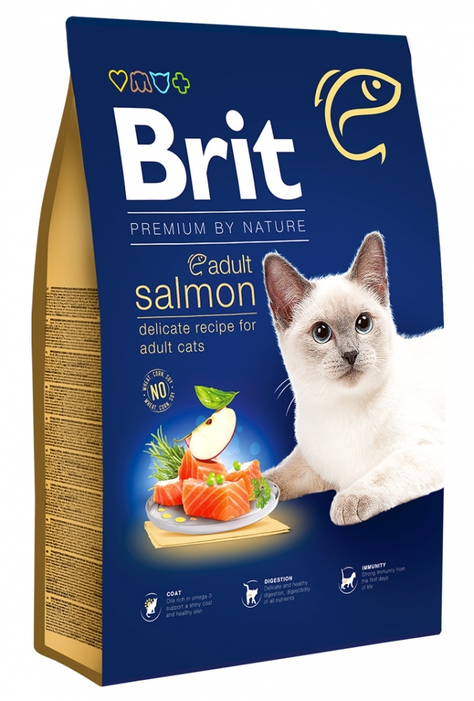Zdjęcie Brit Premium By Nature Cat Adult Salmon sucha karma dla dorosłych kotów 8kg