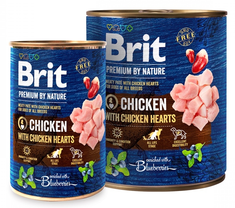 Zdjęcie Brit  Dog Premium By Nature puszka  kurczak z sercami i jagodami 400g