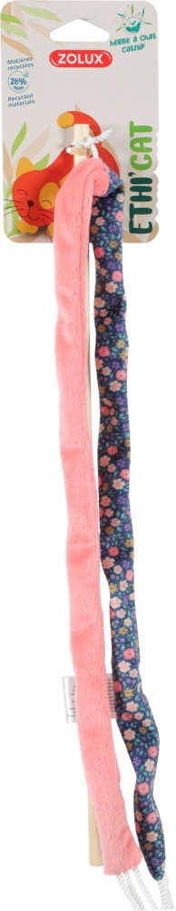 Zdjęcie Zolux Zabawka dla kota Ethicat wędka ze wstążką  różowa / kwiaty 45 cm
