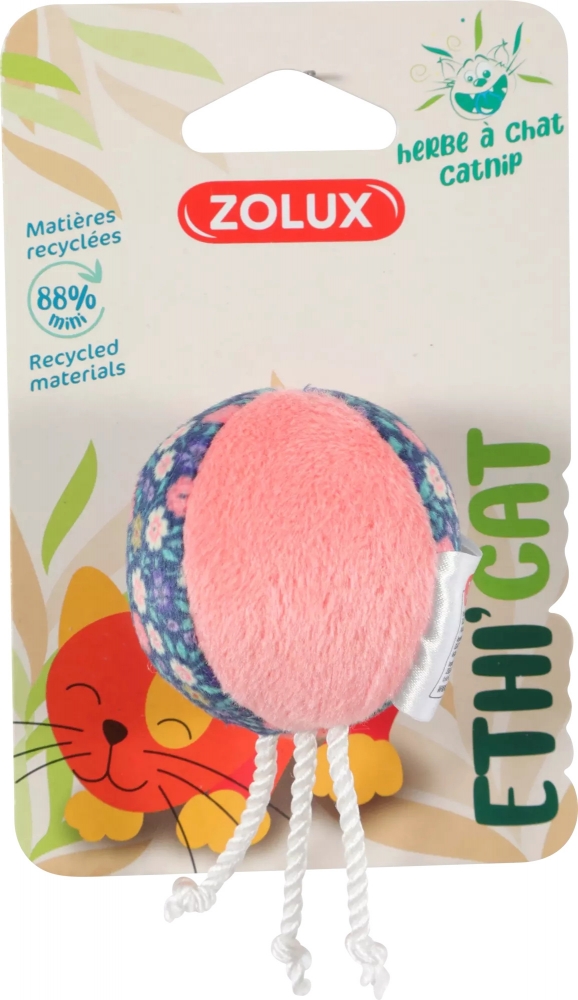 Zdjęcie Zolux Zabawka dla kota Ethicat piłka  różowa / kwiaty 5,5x 4,5x 9,5 cm