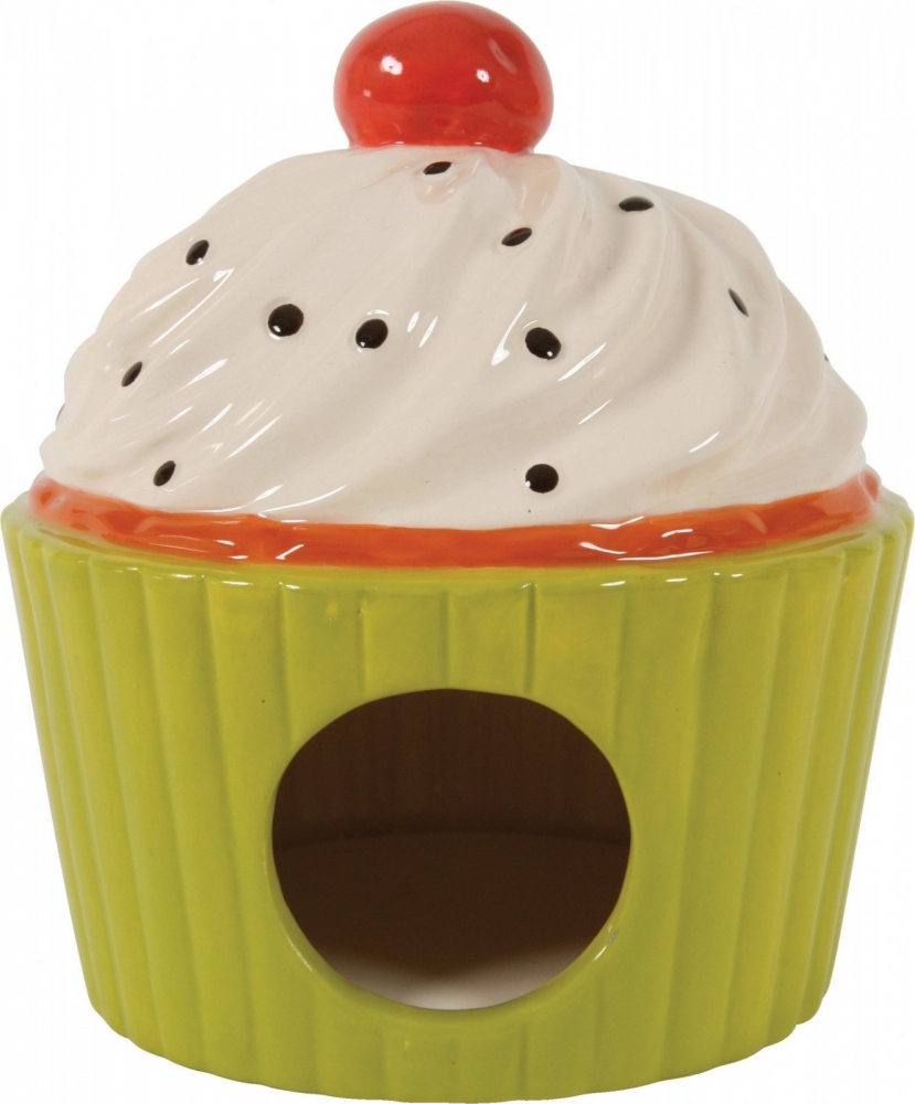Zdjęcie Zolux Domek ceramiczny Ciastko z Wisienką dla gryzoni  seledynowy 11,5x11,5x15 cm