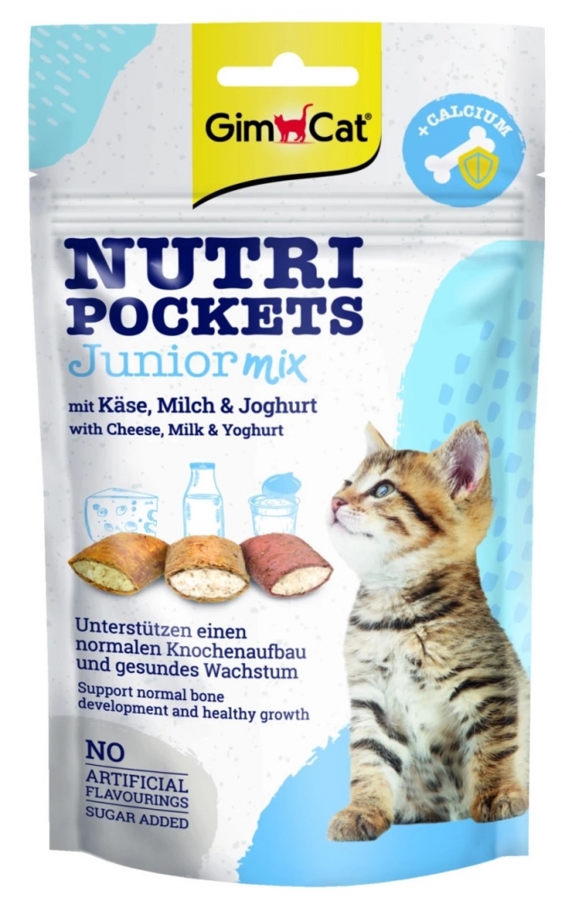 Zdjęcie Gimcat Nutri Pockets Junior Mix przysmaki dla kociąt  serowe, mleczne i jogurtowe 60g