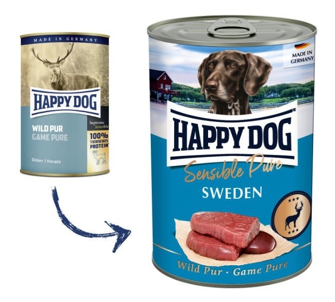 Zdjęcie Happy Dog Sensible Pure Sweden puszka  dziczyzna 400g