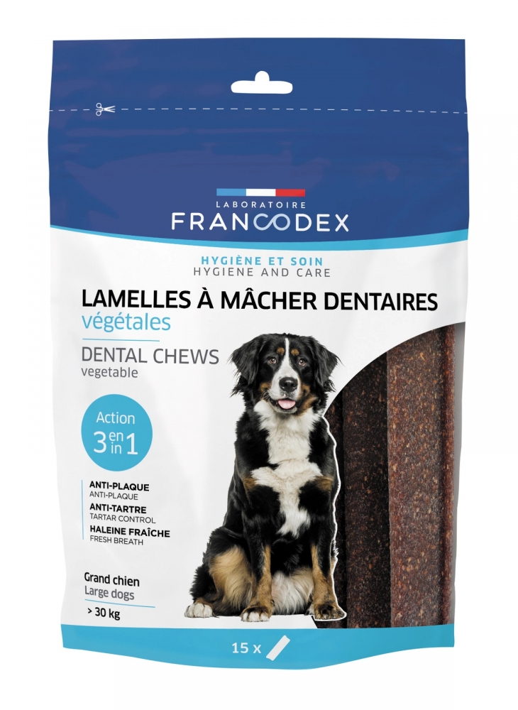 Zdjęcie Francodex Lamelles Paski Dental gryzaki do pielęgnacji jamy ustnej dla dużych psów 15 szt.